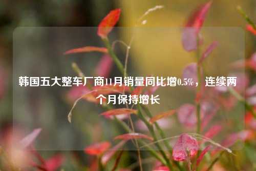 韩国五大整车厂商11月销量同比增0.5%，连续两个月保持增长-第1张图片-合肥慧帆商贸有限公司