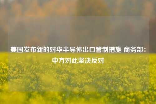 美国发布新的对华半导体出口管制措施 商务部：中方对此坚决反对-第1张图片-合肥慧帆商贸有限公司