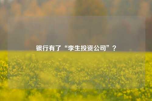 银行有了“孪生投资公司”？-第1张图片-合肥慧帆商贸有限公司