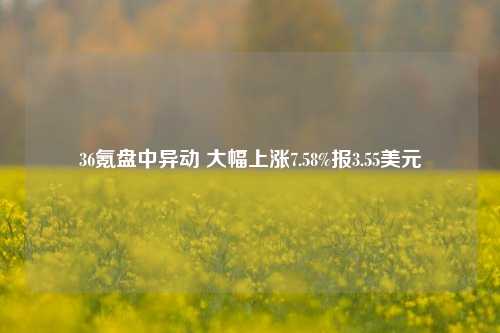 36氪盘中异动 大幅上涨7.58%报3.55美元-第1张图片-合肥慧帆商贸有限公司