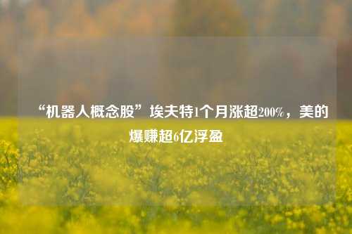 “机器人概念股”埃夫特1个月涨超200%，美的爆赚超6亿浮盈-第1张图片-合肥慧帆商贸有限公司