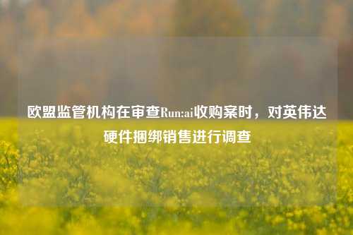 欧盟监管机构在审查Run:ai收购案时，对英伟达硬件捆绑销售进行调查-第1张图片-合肥慧帆商贸有限公司