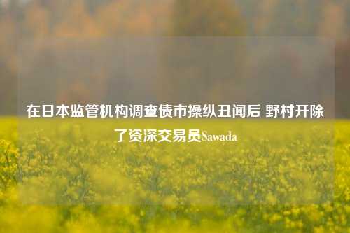 在日本监管机构调查债市操纵丑闻后 野村开除了资深交易员Sawada-第1张图片-合肥慧帆商贸有限公司