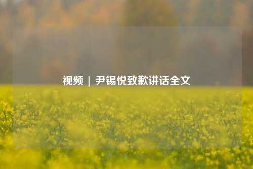 视频 | 尹锡悦致歉讲话全文-第1张图片-合肥慧帆商贸有限公司