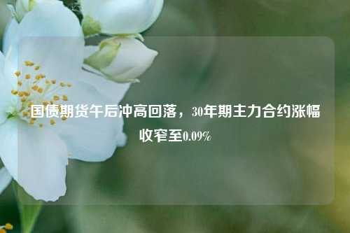 国债期货午后冲高回落，30年期主力合约涨幅收窄至0.09%-第1张图片-合肥慧帆商贸有限公司