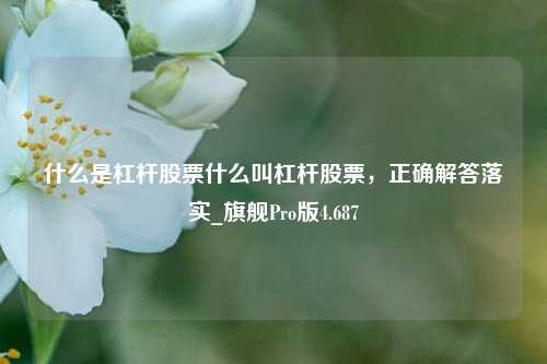 什么是杠杆股票什么叫杠杆股票，正确解答落实_旗舰Pro版4.687-第1张图片-合肥慧帆商贸有限公司