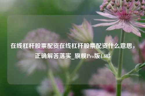 在线杠杆股票配资在线杠杆股票配资什么意思，正确解答落实_旗舰Pro版4.685-第1张图片-合肥慧帆商贸有限公司